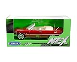 Welly 1963 Chevrolet Impala Convertible Red Metallic NEX Models 1/24 Diecast Model Car