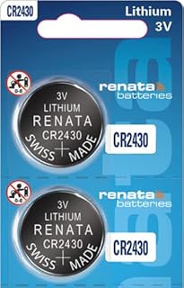 Renata CR2430 Batteries - 3V Lithium Coin Cell 2430 Battery (2 Count)