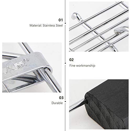 Yardwe Cesta Churrasqueira de Aço Inoxidável Kabob Grelha Clip Cesta Com Alça Quintal Camping Churra