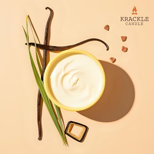 Image of Krackle Candle | Sweetgrass | 16 oz Scented Candle with Natural Crackling Wooden Wick | Poured in the USA | Vanilla & Sugarcane Fragrance