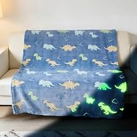GZRXIOUS Dinosaurier Decke, 127x152 cm Dinosaurier Kuscheldecke, Sofadecke Glow In The Dark, Flauschig Weiche Kuscheldecke Leuchtet Im Dunkeln, für Bett, Wohnzimmer, Reise Oder Couch