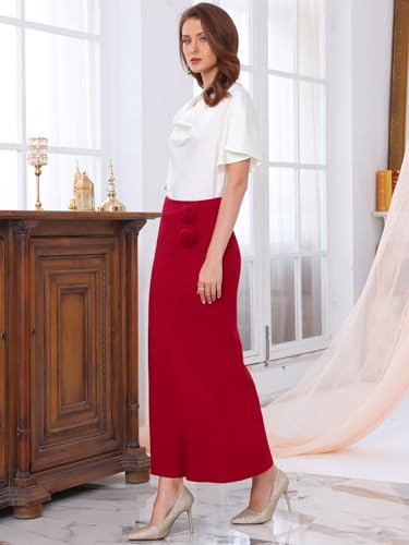 Women's Formal Long Skirt Cocktail High Waist Bodycon Fishtail Maxi Skirts2