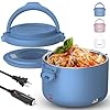 Aotto Electric Lunch Box, 32 oz Portable Food Warmer Heater, Lunch Warmer Portable for Work/Office/Car/Travel 12V/24V/110V 3-in-1, Warming Soup & Meal, Spill-Free, Men & Women's Gifts, Blue