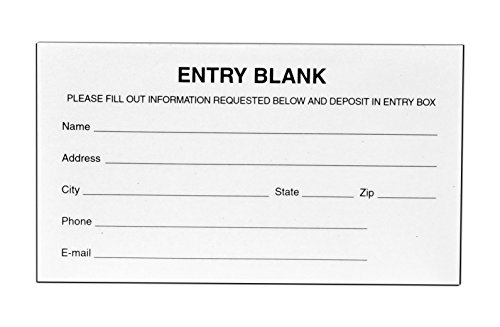 Entry Forms White Paper Raffle Contest Pad of 100 Sheets Per Pad 5