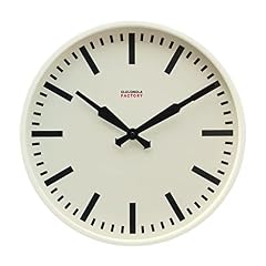 Cloudnola White Metal Station Wall Clock, Designer Clock, 18 inch Diameter, Modern Wall Clock item