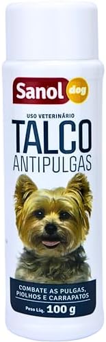 Sanol Dog Talco Para Pêlos De Cães Antipulgas 100 G Branco