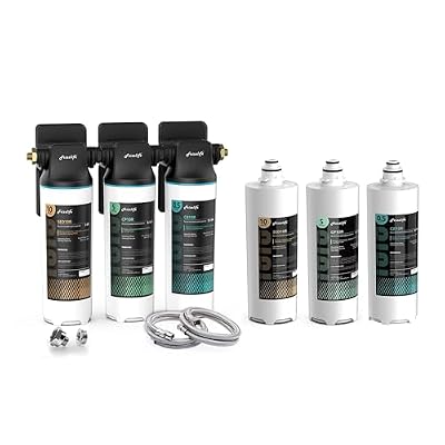 Frizzlife TW10 Under Sink Water Filter System, with SED10R-HF and CP10R-HF and CB10R-HF Replace Filters Include