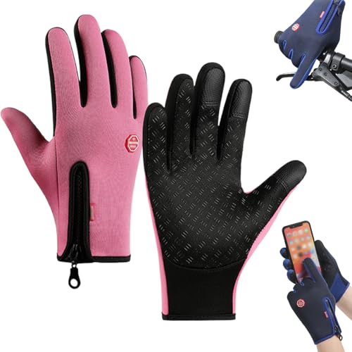 Guantes térmicos impermeables y resistentes al viento, silicona para pantalla táctil, antideslizantes, ligeros, guantes de ciclismo para actividades al aire libre en invierno