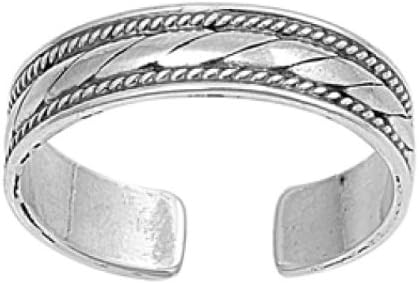 Amazon.com: Adjustable Bali Design Toe Ring Sterling Silver 925 ...