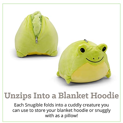 Image of Plushible Wearable Hooded Blanket for Adults, Oversized Hoodie with Sleeves & Pocket, 2-in-1 Comfy Hoodie Blanket Pillow - Frog