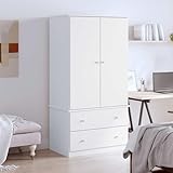 Mimdixy Armario Armario Armario Dormitorio Wardrobes, Armario ALTA Blanco 90x55x170 cm Madera maciza de Pino, Armario Abierto para Dormitorio Interior y Exterior