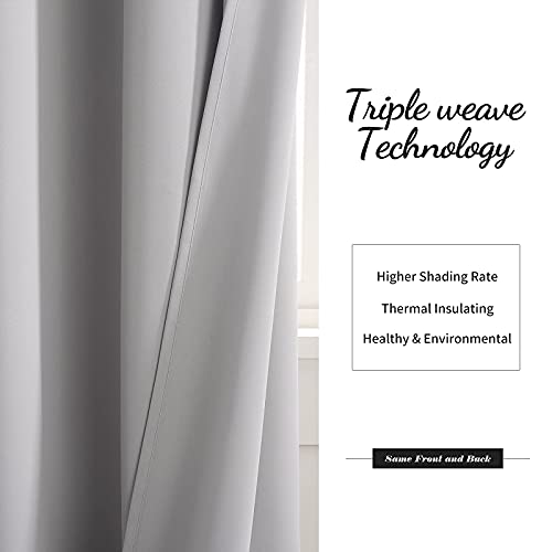 Toava Deco Light Grey Blackout Grommet Curtains 84 Inches Long 2 Panels 52X84 And Fashionable Printed Blackout Grommet Curtains Vertical Color Block 84 Inches Long 2 Panels 52X84 #TOP3