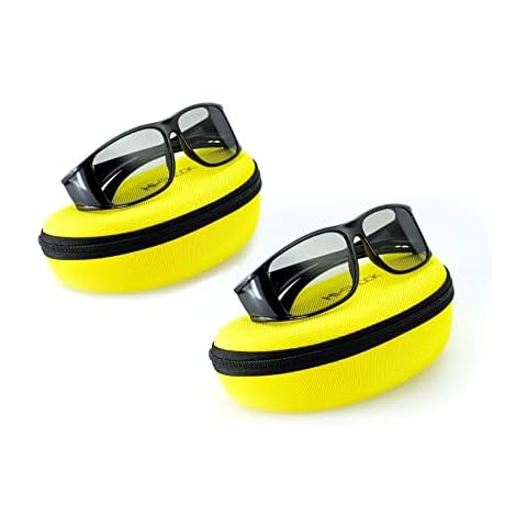 2x Hi-SHOCK passive 3D glasses for 4K 3D TV compatible with LG, Grundig or AG-F420 / PTA417 / TDG500P / TY-EP3D20E / PX1821E-1TVA | incl. case [polarization 3D technology] Cover