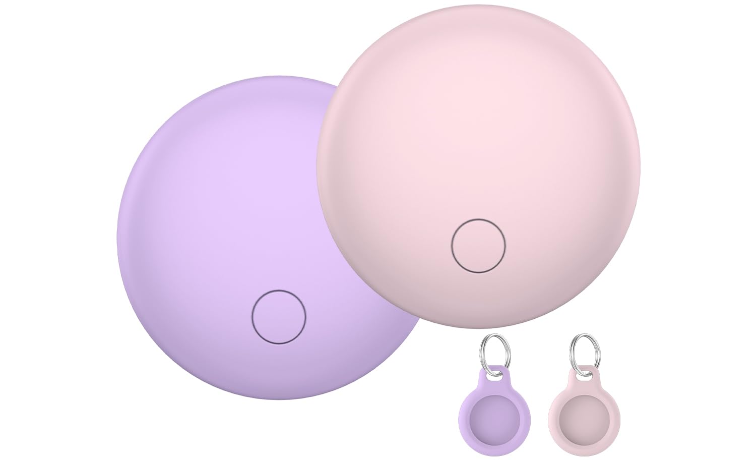 Air Tags Tracker 2-Pack, Item Finders Work for Apple Find My APP(iOS Only) Tracker Tags for Keys, Luggage, Backpack etc,Replaceable Battery, IP67 Waterproof with Holder Keychain, Pink and Light Purple-picture-10