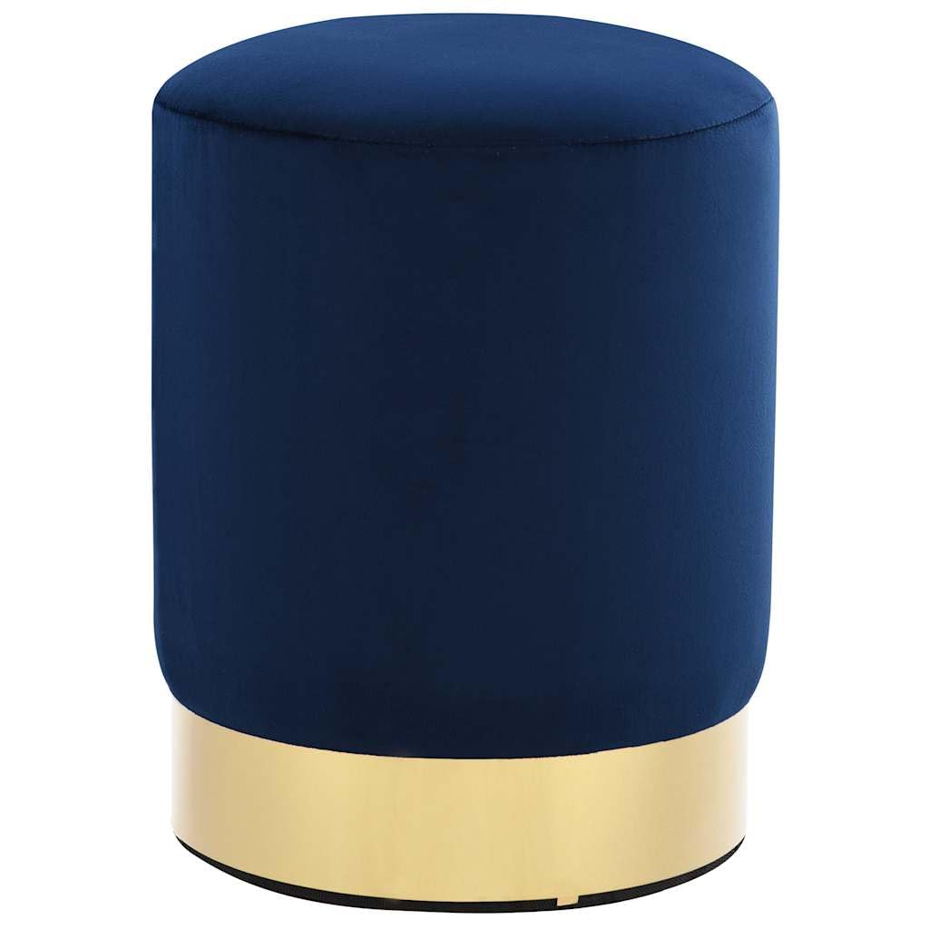 Repose-pied de couloir compact bleu velours pour petits espaces