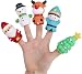 CCINEE 5 Pieces Christmas Finger Puppets Toys for Kids Elk Santa Claus Snowman Christmas Tree Character Party Favors Goodie Bag Fillers