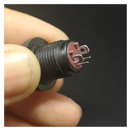 Interruptor de plastico de 12mm con LED amarillo con enclavamiento para control electrico 3