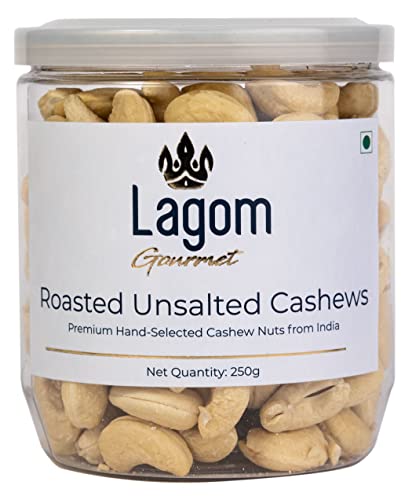 Image of Lagom Roasted Unsalted Cashew Nuts 250g | Dry Roasted Kaju | Small Batch, Crunchy & Buttery | No Preservatives | Vegan, Gluten Free, Non-GMO