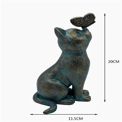 Elvaesther 4D8XE11NGM3CKBF7YRQLIWTQBB Curiosity Cat Figurine With Butterfly thumb #1