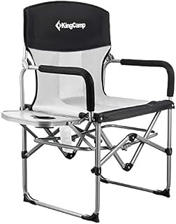KingCamp Directors Chair Folding Camping Chairs for Adults with Side Table 23in Wide Seat for Garden Picnic Outdoor Supports up to 300LBS