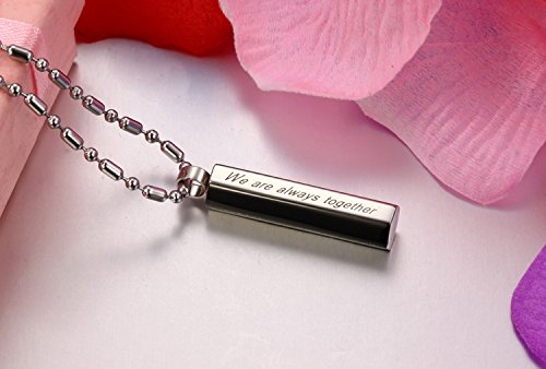 His & Hers Matching Set Titanium Stainless Steel Couple Pendant Necklace Love Style In A Gift Box #TOP4