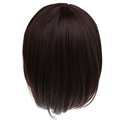 oshhni Peruca Curta Cor Natural Bob Style Extensão de Cabelo Na Moda Feminina