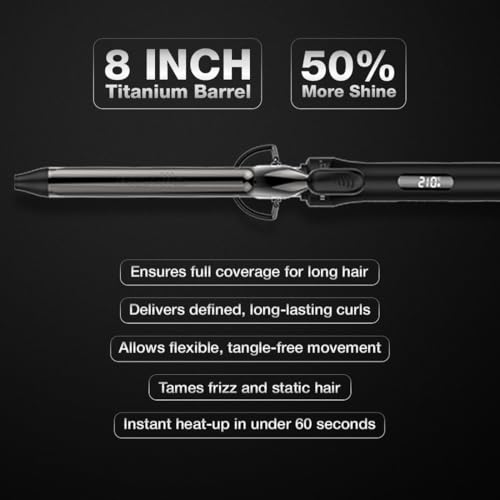 Image of IKONIC CURLING TONG- 22MM 8inch Ceramic Barrel Hair Curler Machine (BLACK & GOLDEN) with Safety Clip, Comfortable Rubber Grip for Salon like Hair Curls, Professional Hair Styling Tool