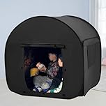 lukidoki Large Size 47x47in Sensory Tent for Kids Adults with Autism ADHD SPD - Complies with CCPSA Standards Pop-up Blackout Calm Corner Play Room Helps Children Relax Reduce Anxiety Improve Focus