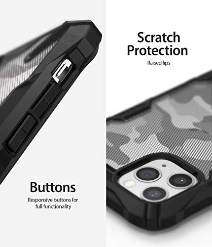 Image of Ringke Fusion-X for iPhone 11 Pro Case Back Cover, [Military Drop Tested] Ergonomic Camo PC Back TPU Bumper Impact Resistant Protection for iPhone 11 Pro Back Cover Case - Camo Black