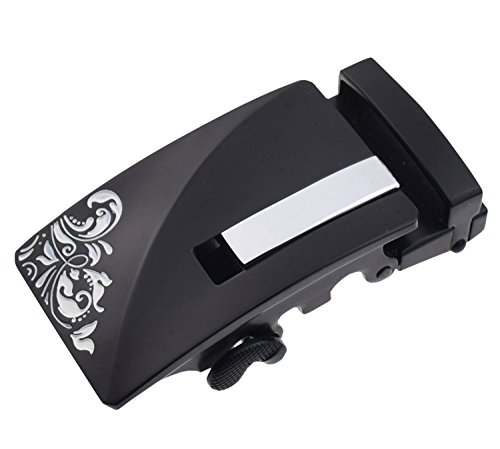 QISHI YUHUA Men's Solid Buckle Automatic Ratchet Leather Belt Buckle