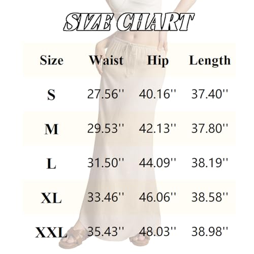 Womens Maxi Skirt Summer Vacation Bodycon Boho Linen Skirts Trendy Low Rise Wrap Comfy Beach Pencil Long Skirts3