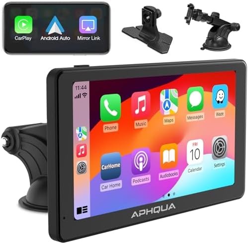 A3-2 2024 Apple CarPlay and Android Car Stereo Portable Wireless Car Stereo with Removable Sunshade, 7" IPS Touch Screen Bluetooth Handsfree