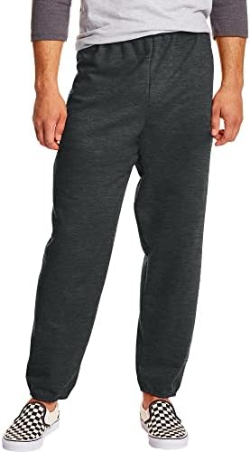 Hanes Men's EcoSmart Non-Pocket Sweatpant, Charcoal Heather, Medium