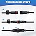 MECCANIXITY 2-Core 2 Pin Y Splitter Connector, 30cm 22AWG IP65 Y Shape 1 Male to 2 Female Extension Cable for LED Lighting