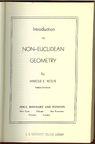 Introduction to non-Euclidean geometry, B0007DDXYU Book Cover