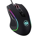 Redragon M612 Predator RGB Gaming Mouse, 8000 DPI Wired Optical Gamer Mouse with 11 Programmable Buttons & 5 Backlit Modes, Software Supports DIY Keybinds Rapid Fire Button