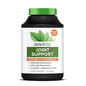 Zenwise Joint Support Supplement – 1500mg Glucosamine, 1200mg Chondroitin, 1000 MG MSM & Hyaluronic Acid for Advanced…
