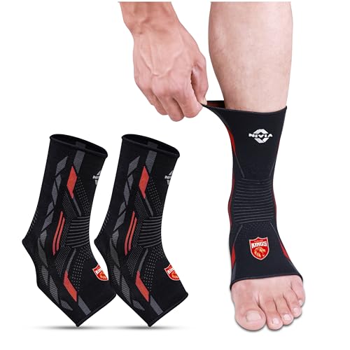 Image of Nivia X PUNJAB KINGS Knitted Ankle Support - Compression Fit, Silicone Grip Stability, Flexible Support For Training, Gym & Recovery, Small
