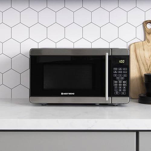 West Bend Microwave Oven 700-Watts Countertop Footprint with 6 Pre Cooking Settings, Speed Defrost, Electronic Control Panel and Glass Turntable Perfect for Small Spaces, 0.7-Cu.Ft., Stainless Steel by West Bend - Image 6