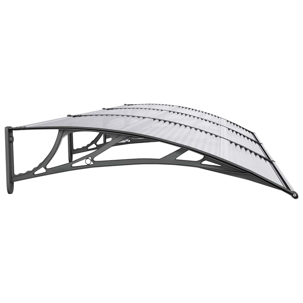 Tenda da porta Nero 300x100 cm Policarbonato | Telaio in alluminio e supporti ABS, resistente alle intemperie, kit di montaggio incluso