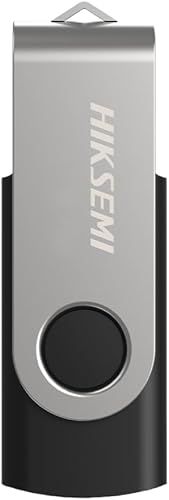 Hiksemi Rotary 64GB USB 3.0 Flash Drive, Silver/Black