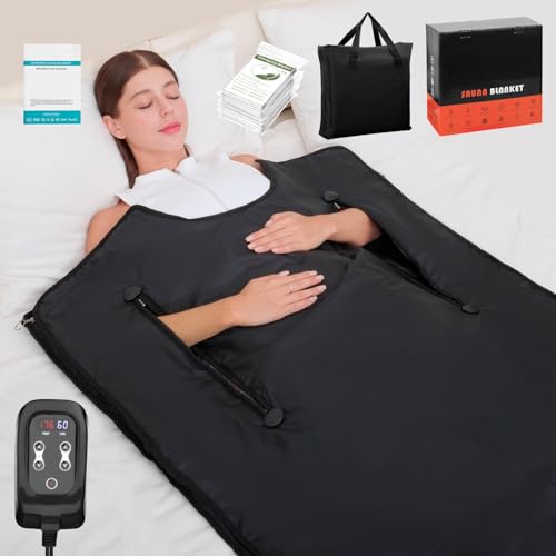 Cransidium Infrared Sauna Blanket for Home: Portable Design Full Body Detox Therapy with Deep Heat...