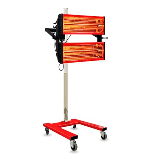 Solary Infrarot Lacktrockner, 2100W 220V Kurzwellen Infrarot Farbtrockner, Auto Karosserie Farbe Reparatur, Höhenverstellbar 20- 160cm, Timer 1- 30 min