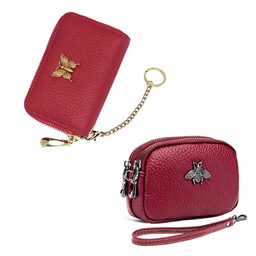 Imeetu Bundle Of 2 Sets) Imeetu Women Coin Purse And Rfid Credit Card Holder Keychain Wallet cover