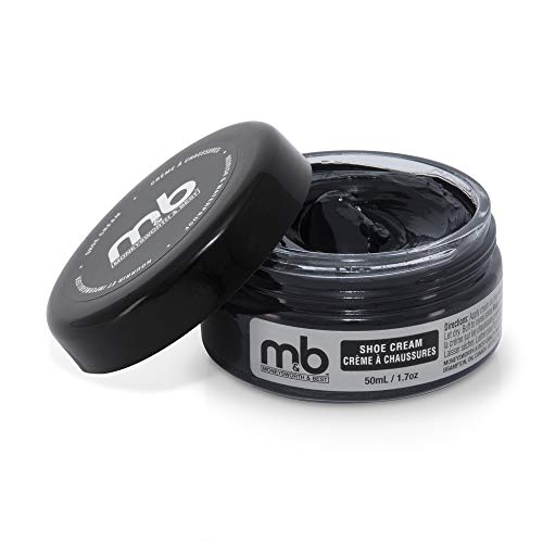M&B Shoe Cream, Shoe Polish for Leather Shoes, Leather Conditioner for Shoes, Shoe Accessories, Black, 1.7 oz.