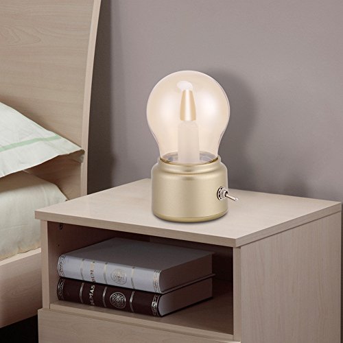 Lámpara de Mesa Retro LED Recargable USB Oro miniatura 6