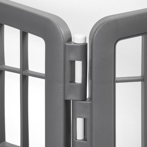 Iris Usa 34" Exercise 8-Panel Pet Playpen With Door, Dog Playpen, For Small, Medium, And Large Dogs, Keep Pets Secure, Easy Assemble, Rust-Free, Heavy-Duty Molded Plastic, Customizable, Gray #TOP3