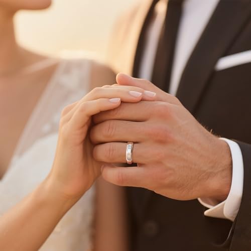 STARCHENIE 5MM Wedding Band Ring for Men, 925 Sterling Silver Ring for Men & Women Comfort Fit, Sizes 7-123