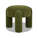 Jennifer Taylor Home Hugo 20.5' Round Fully Upholstered Ottoman, Moss Green Boucle