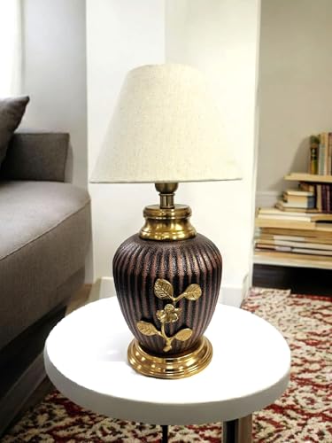 Image of The Devine Decor Copper Antique Lamp | Copper Antique Finish Gold Table Lamp for Bedroom, Bedside, Living Room, Home Decoration, Hotel Pack of 1 | Size:48 X 26 cm